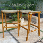 kursi bar anyaman sintetis natural mewah dari lanawooden.id