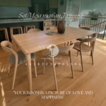 Meja makan kayu minimalis modern - Lanawooden.id
