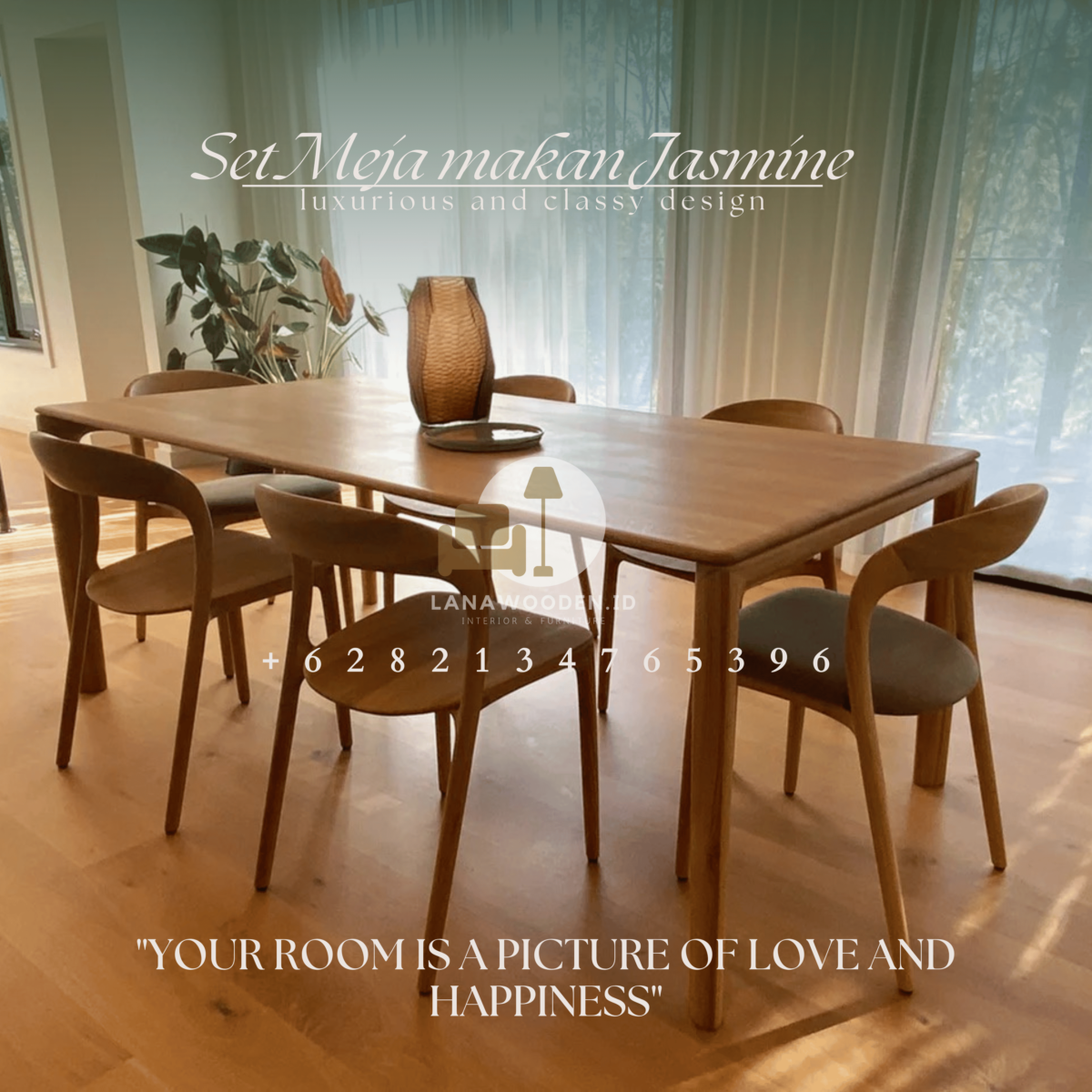 Meja makan kayu minimalis modern terbaru - Lanawooden.id 003 - Image 2