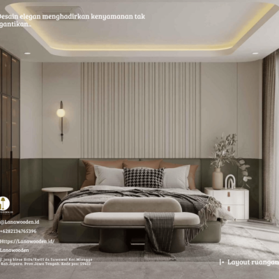 Inspirasi kamar tidur cozy dengan tata ruang luas dan modern, renovasi kamar tidur anda bersama Lanawooden.id