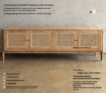 Bufet TV minimalis gaya tropis adalah furnitur yang menggabungkan desain sederhana dan bersih dengan elemen-elemen alami yang mengingatkan pada suasana tropis yang tenang dan hangat. Produk ini dirancang untuk memberikan kenyamanan dan estetika yang memukau di ruang tamu Anda, menciptakan lingkungan yang segar dan menyenangkan