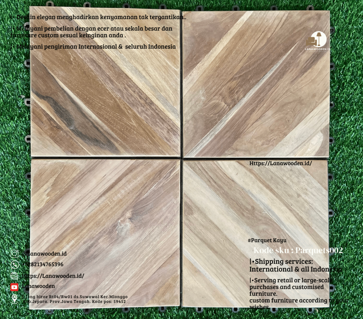 Salinan dari Salinan dari Salinan dari @Lanawooden.id.zip - 4 Lantai kayu jati aesthetic fungsional bisa jadi backdrop atau hiasan dinding lainya - kode sku parquets 002 - Image 1