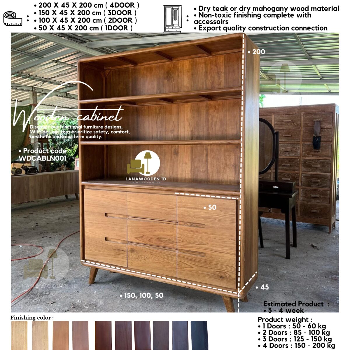 Lemari kayu elegan - pilihan sempurna untuk hunian modern. Lanawooden.id - Image 2